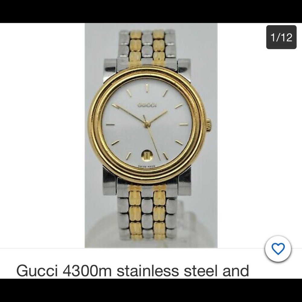 Authentic Gucci Vintage Stainless Steel Gold Watch